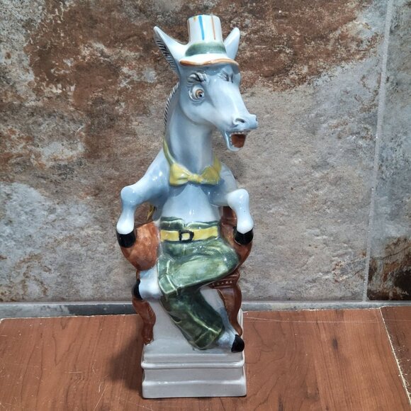 Vintage Donkey Horse Wine Decanter Empty  Bottle 12" Red Wine Mareialla Product - Picture 1 of 14